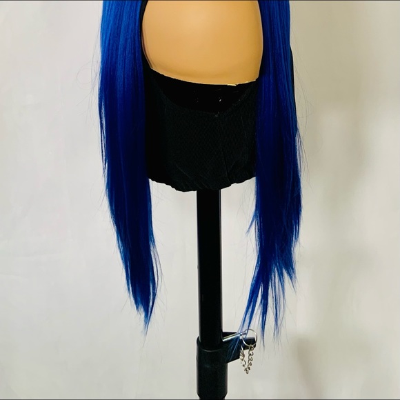 Gorgeous 28” Royal Blue 13x2.5 Versatile Lace Front Premium Fiber Wig - Picture 6 of 13